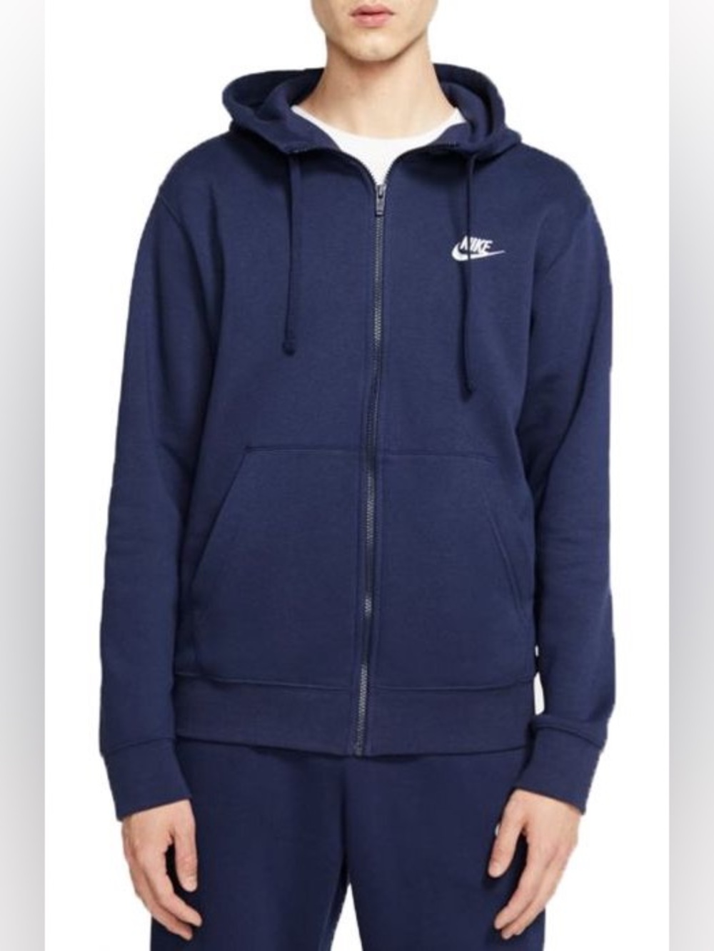 🔥Nike [XL] Sportswear Club Full-zip Fleece Hoodie Midnight Navy BV2645-410